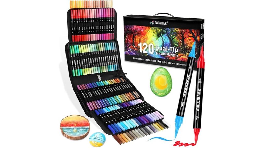 120 color metallic acrylic markers