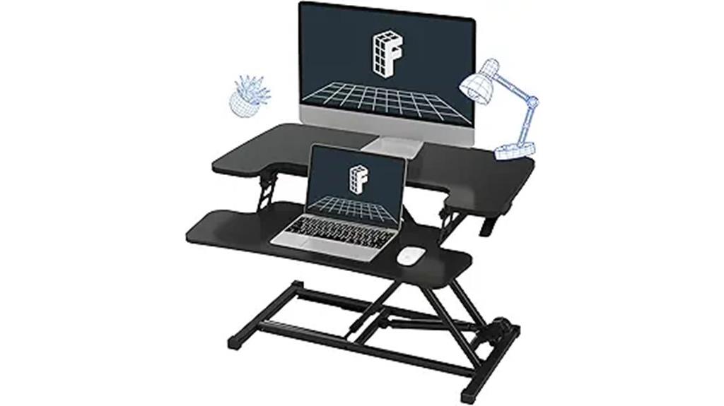 32 inch black desk converter