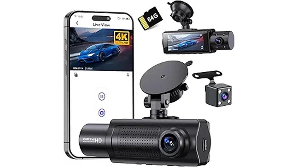4k wifi dash cam