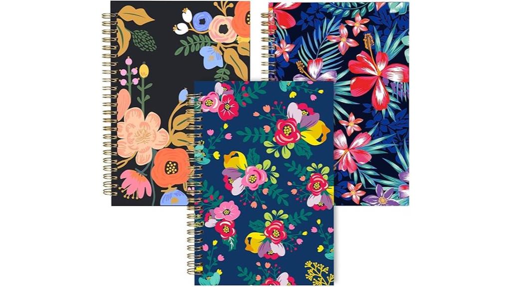 a5 flower unlined notebook