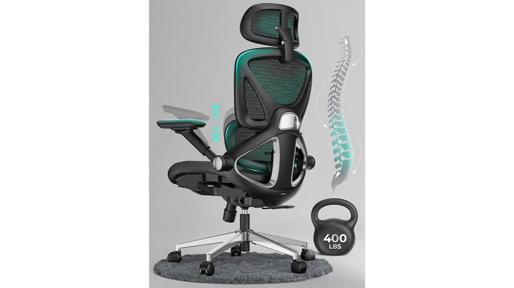 adjustable lumbar flip up arms