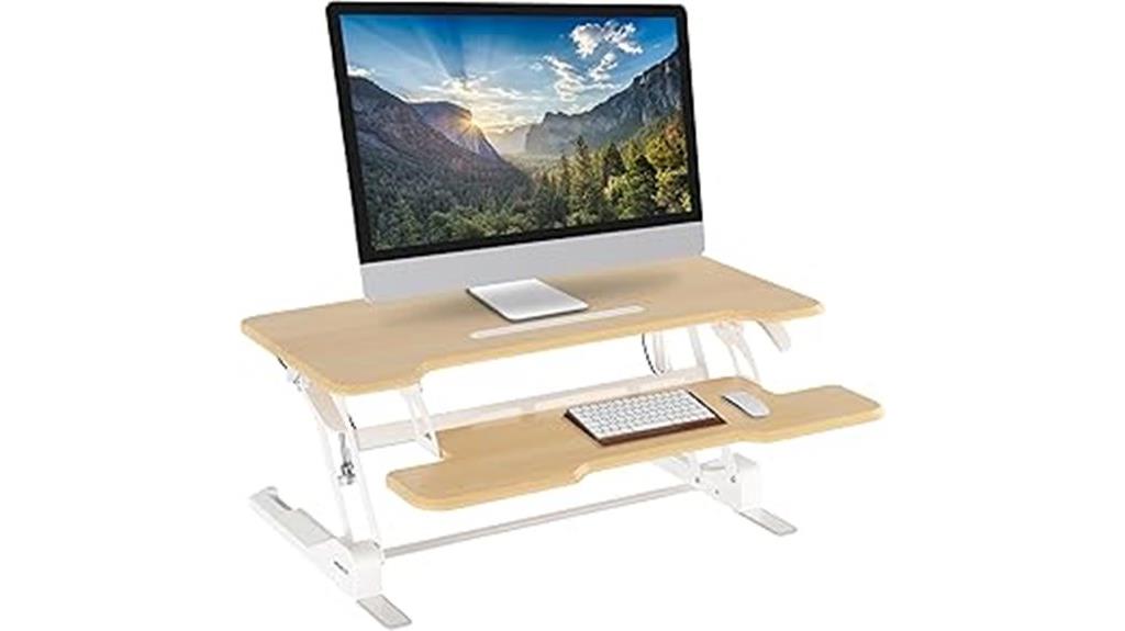adjustable maple desk converter
