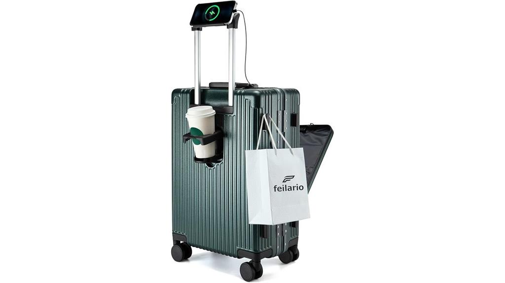aluminum spinner luggage with tsa and usb
