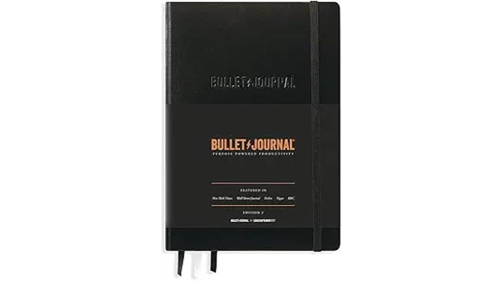black bullet journal notebook