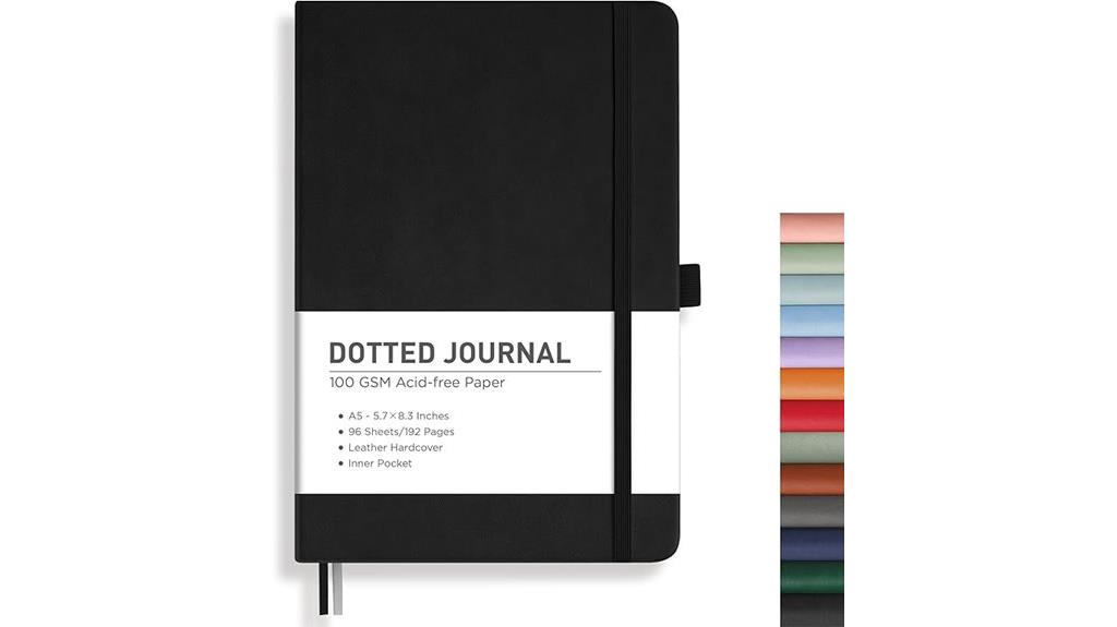 black dotted bullet journal