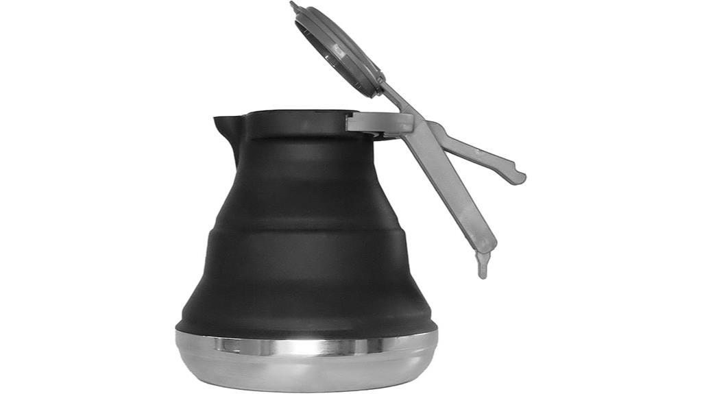 black silicone camping kettle