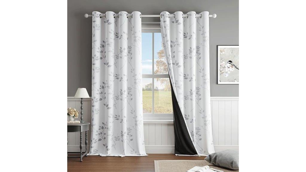 blackout floral curtain size