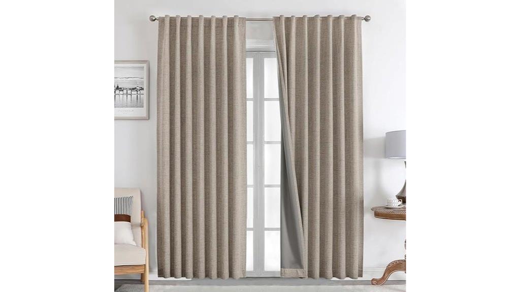 blackout linen curtain set