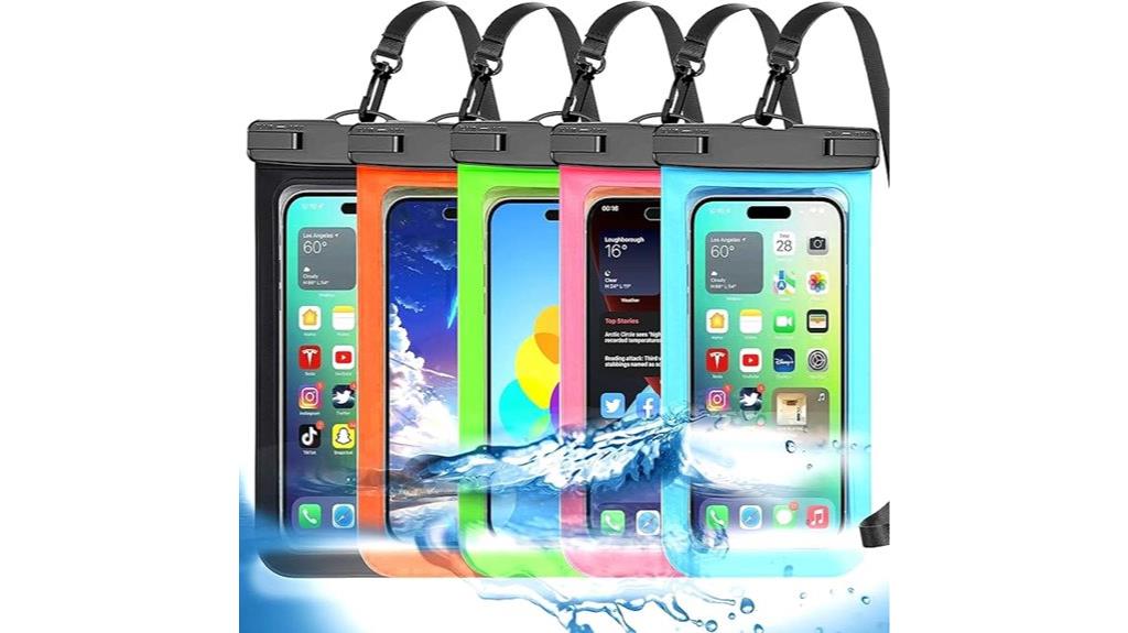 colorful waterproof phone pouches