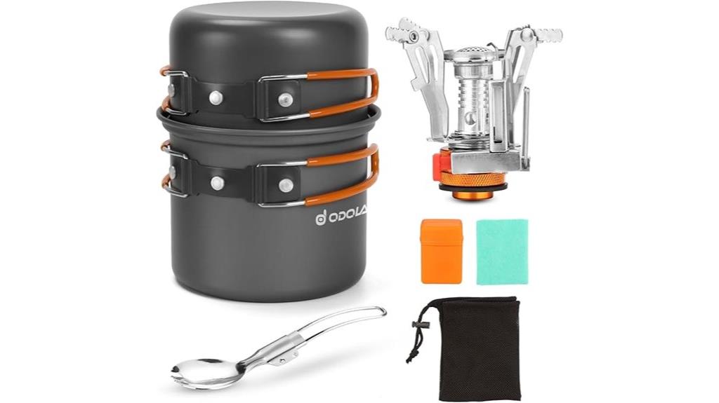 compact camping cookware set