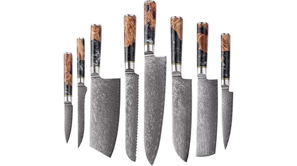 damascus steel knife set