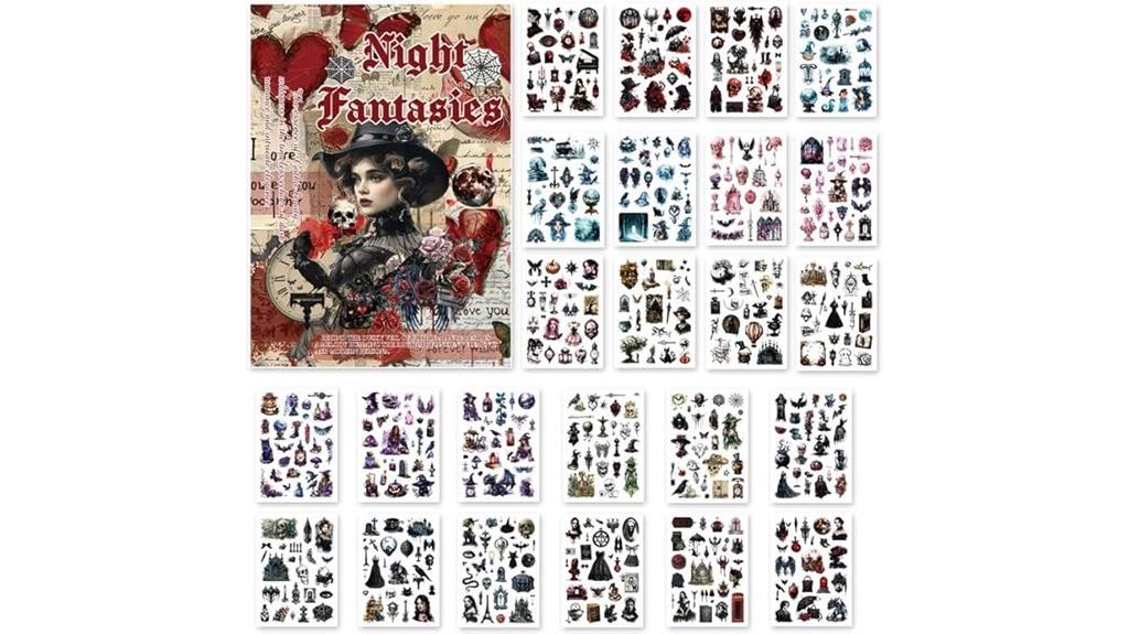 dark aesthetic washi stickers