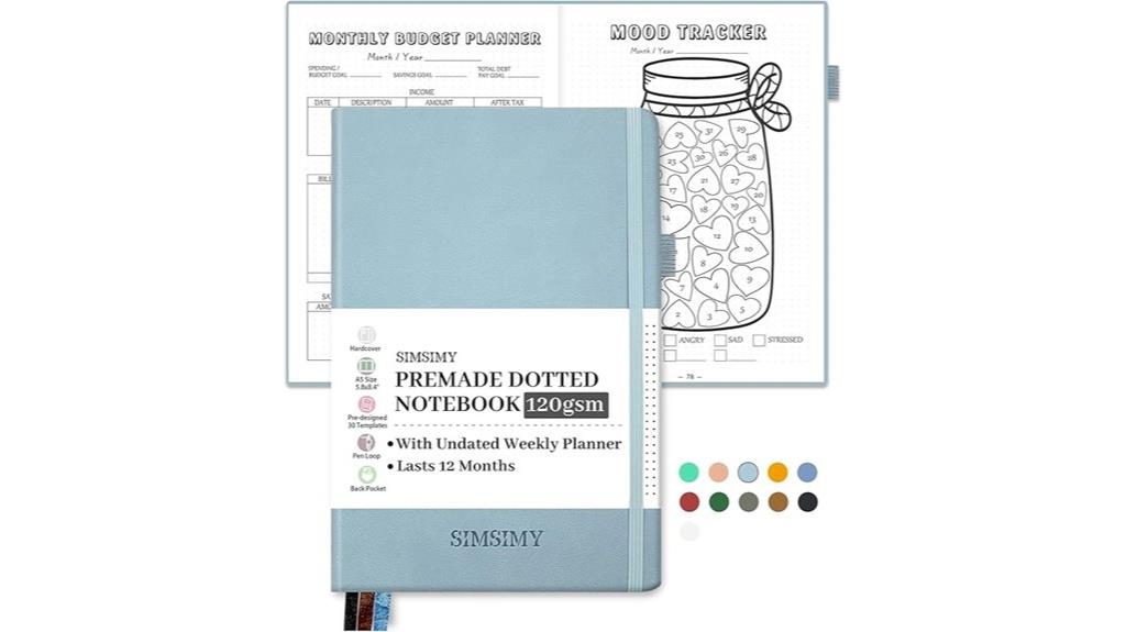 dotted journal with templates