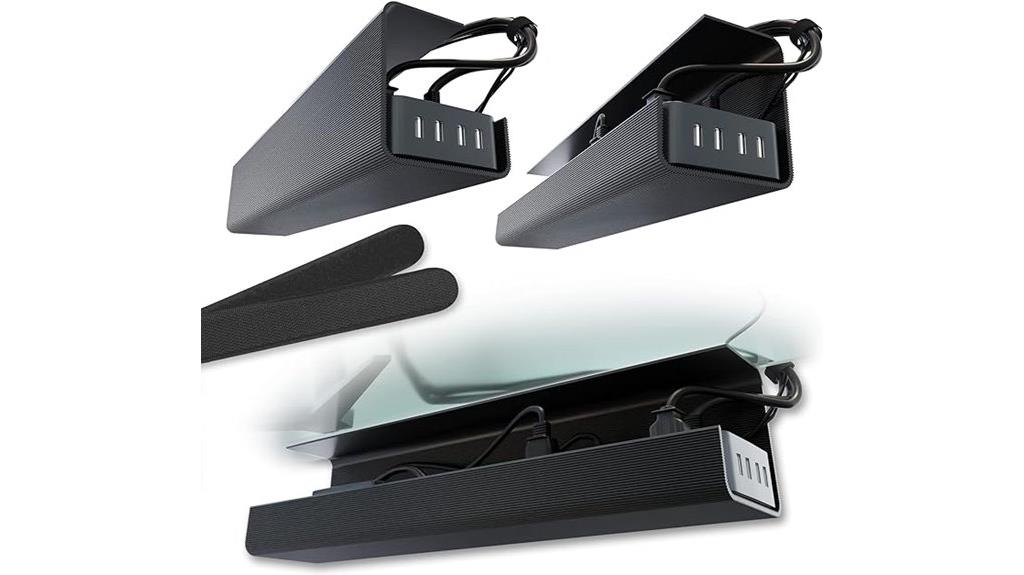 dual black cable trays