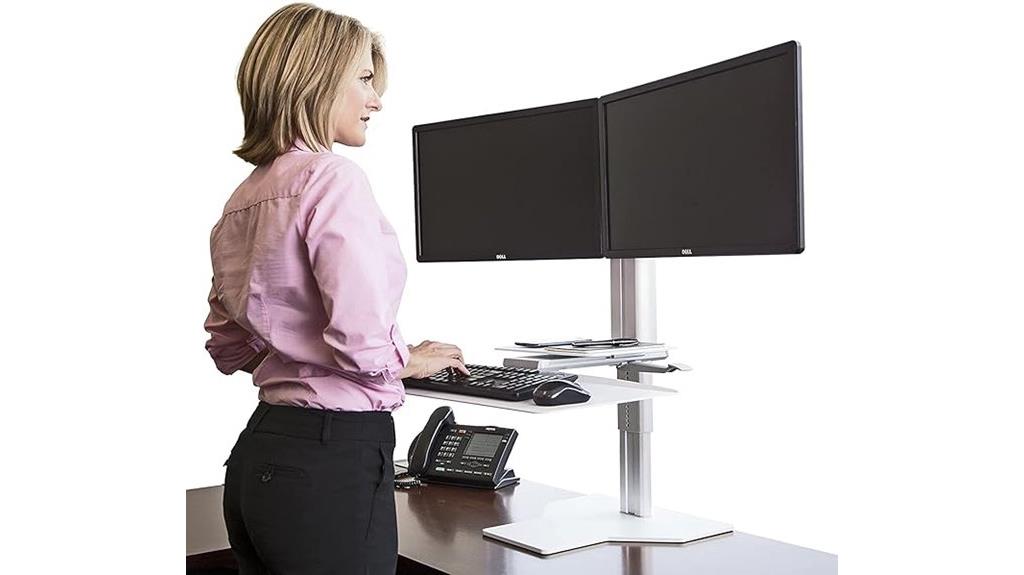 dual monitor standing desk