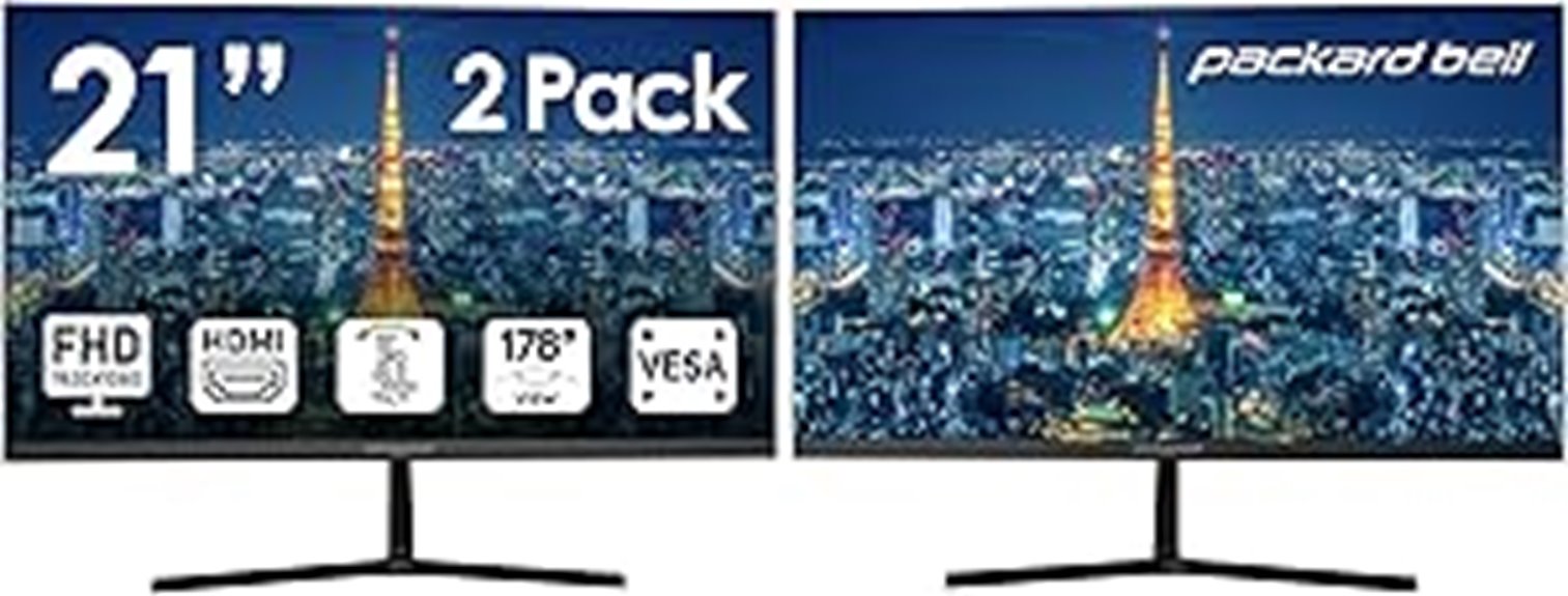 dual pack 21 inch displays