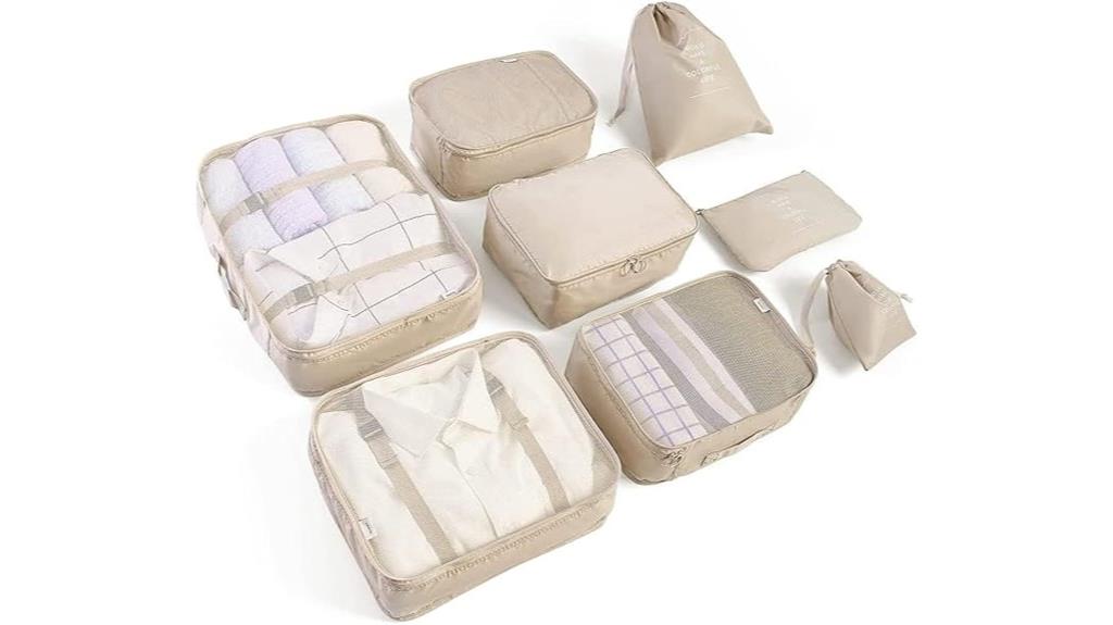 eight piece travel organizer set