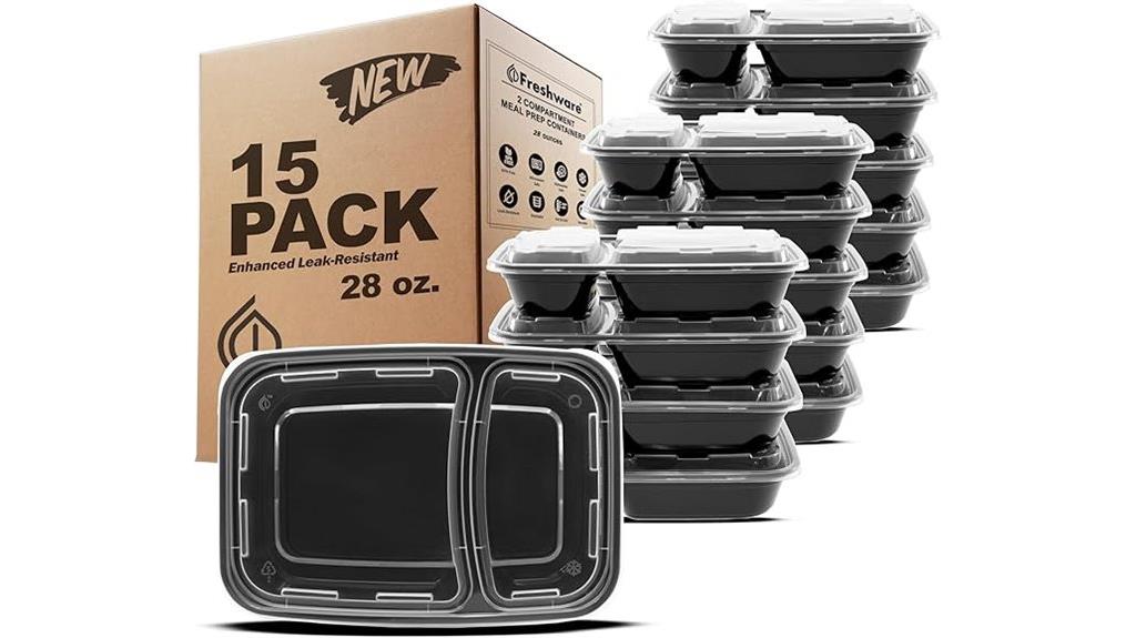 fifteen meal prep containers