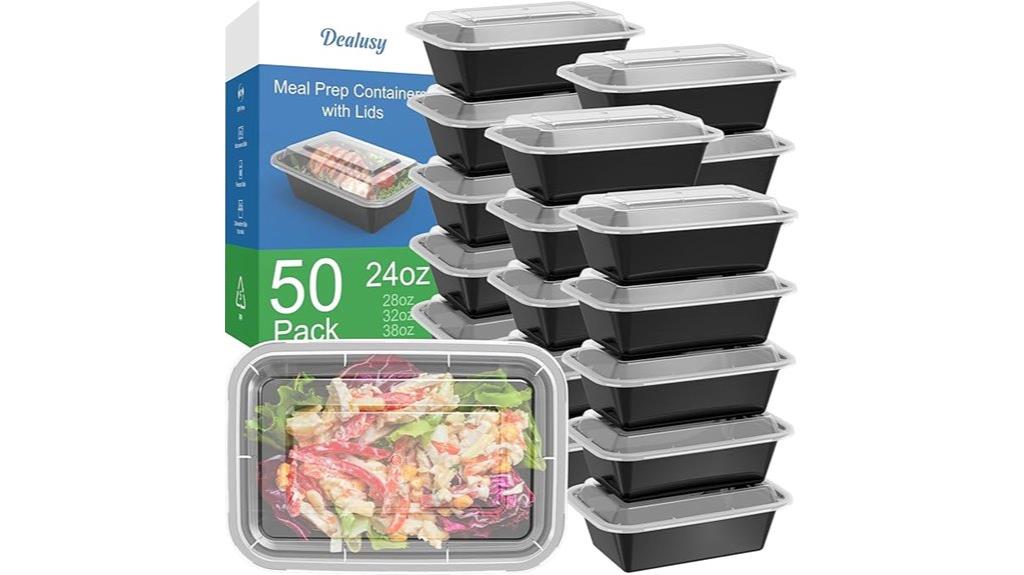 fifty 24 ounce reusable containers
