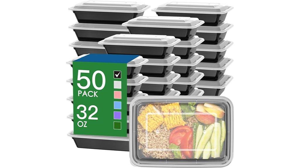fifty 32 ounce meal containers