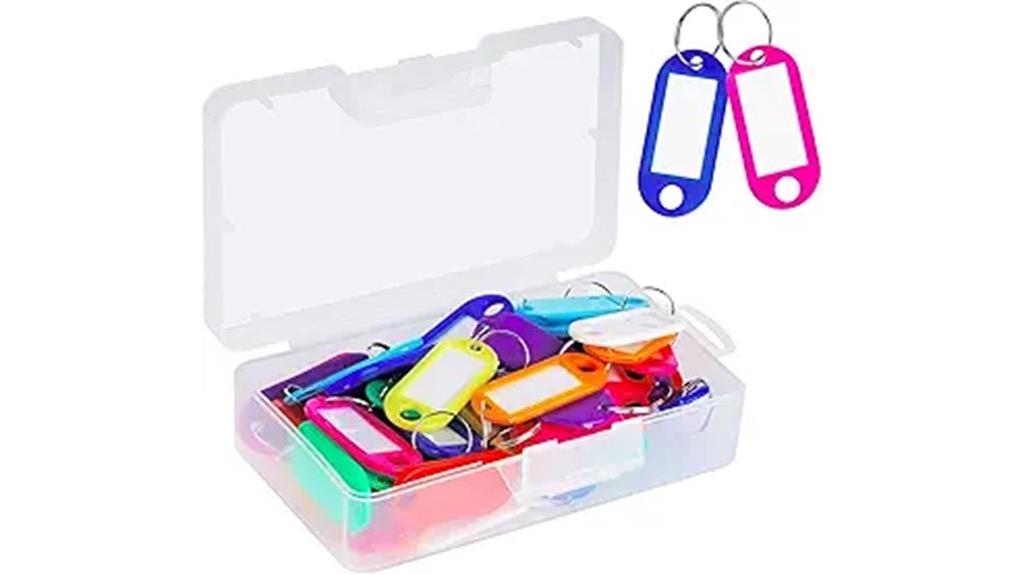 fifty plastic key tags