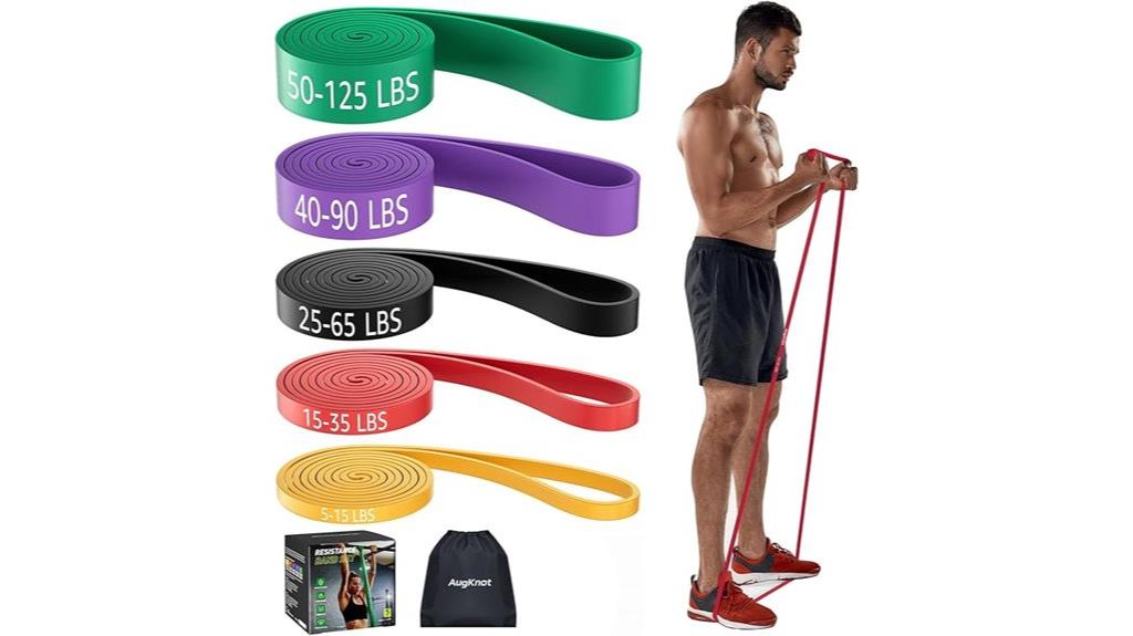 five level resistance exercise bands