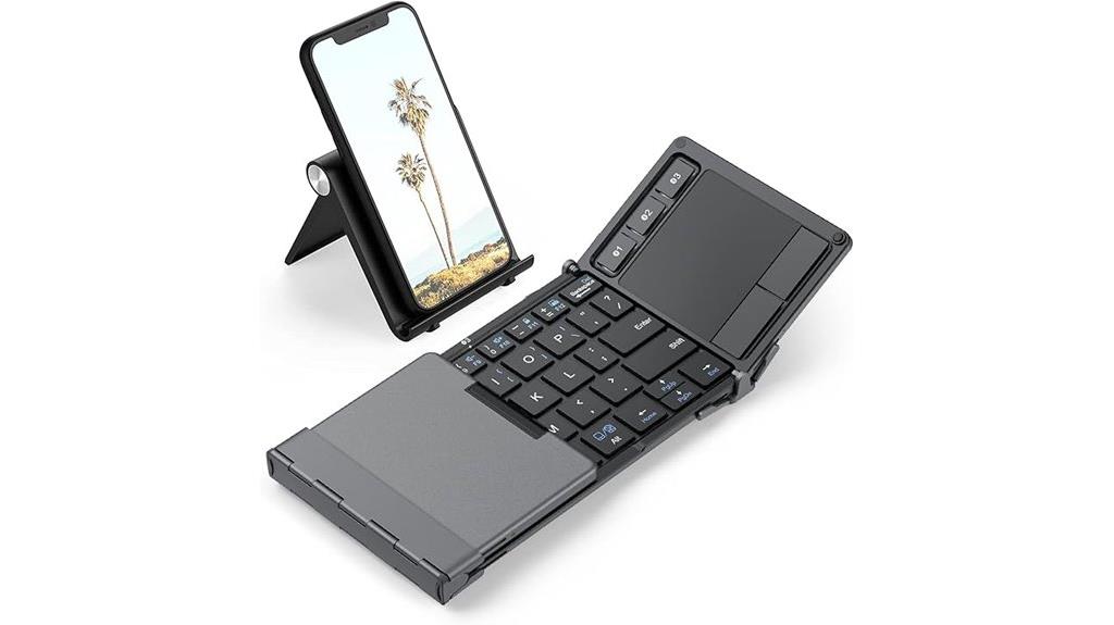 foldable bluetooth keyboard with touchpad