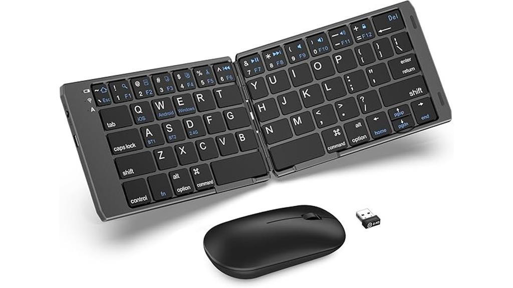 foldable wireless keyboard mouse combo