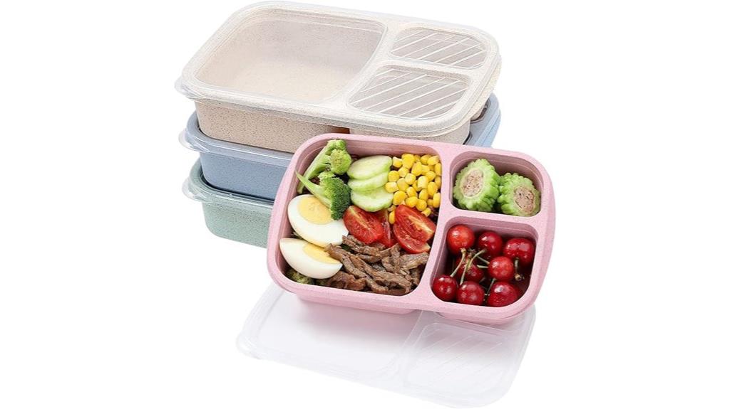 four compartment wheat straw bento