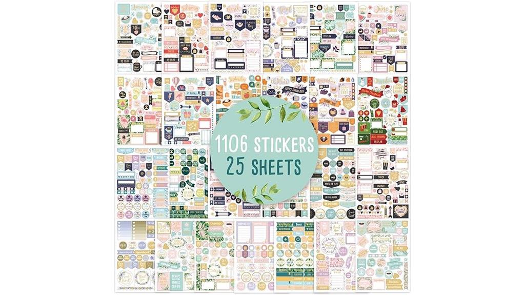 greenery themed planner stickers