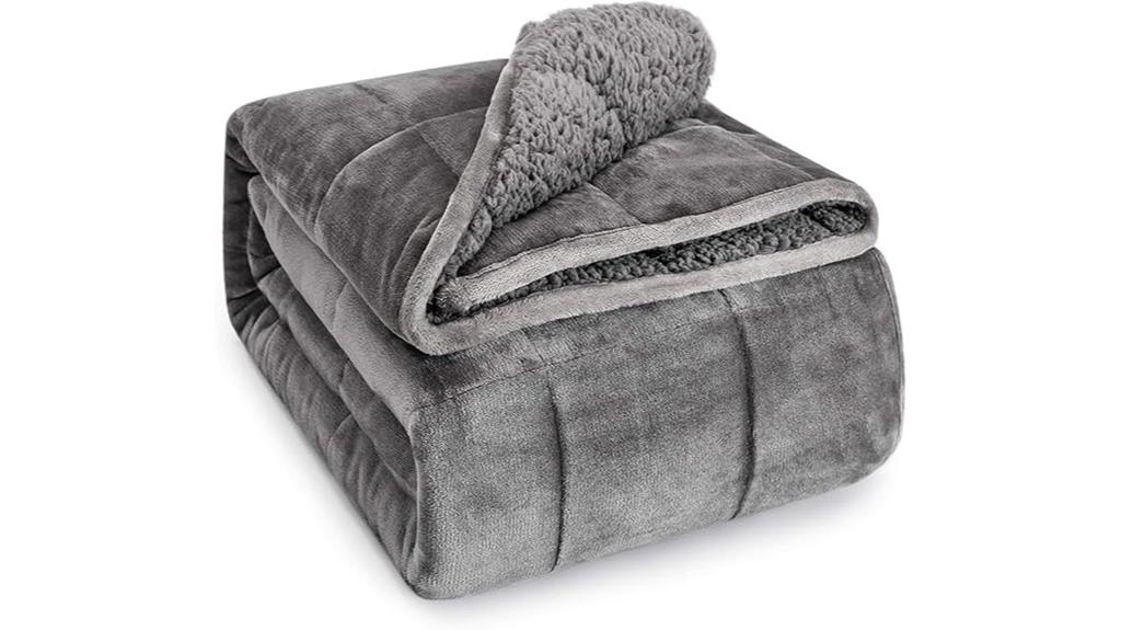 grey 15 lb sherpa blanket