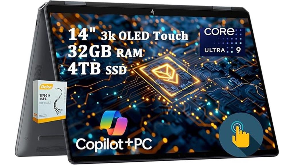 high performance oled convertible laptop