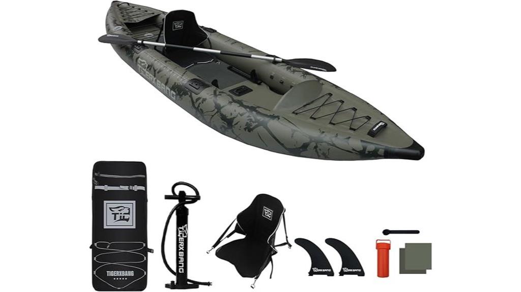 inflatable kayak with accessories
