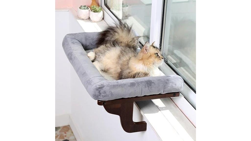 large dark wooden cat perch