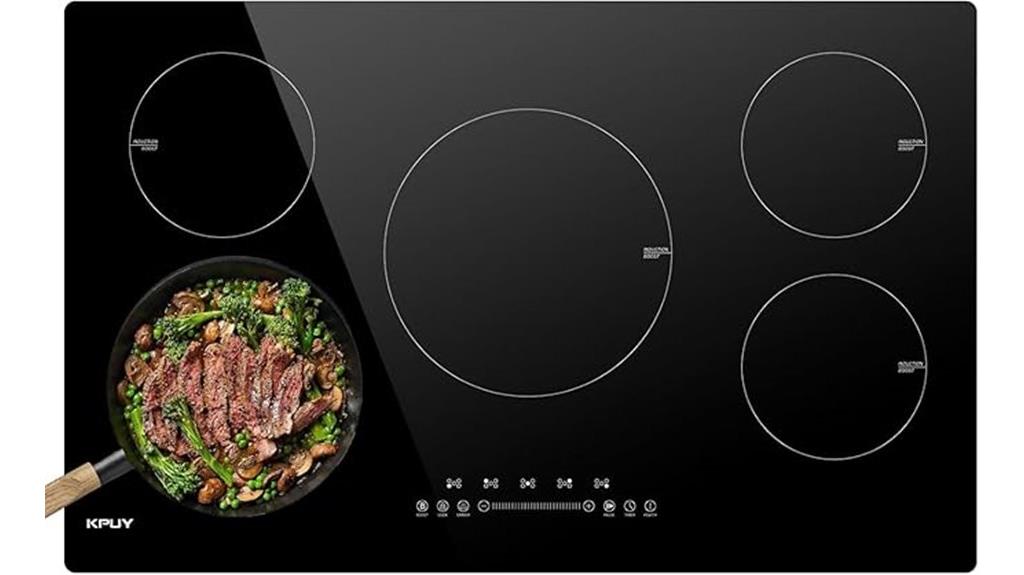 large five burner induction cooktop
