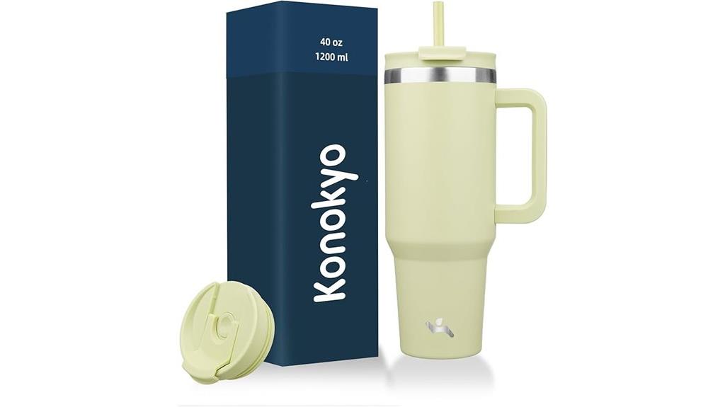 large insulated tumbler with accessories