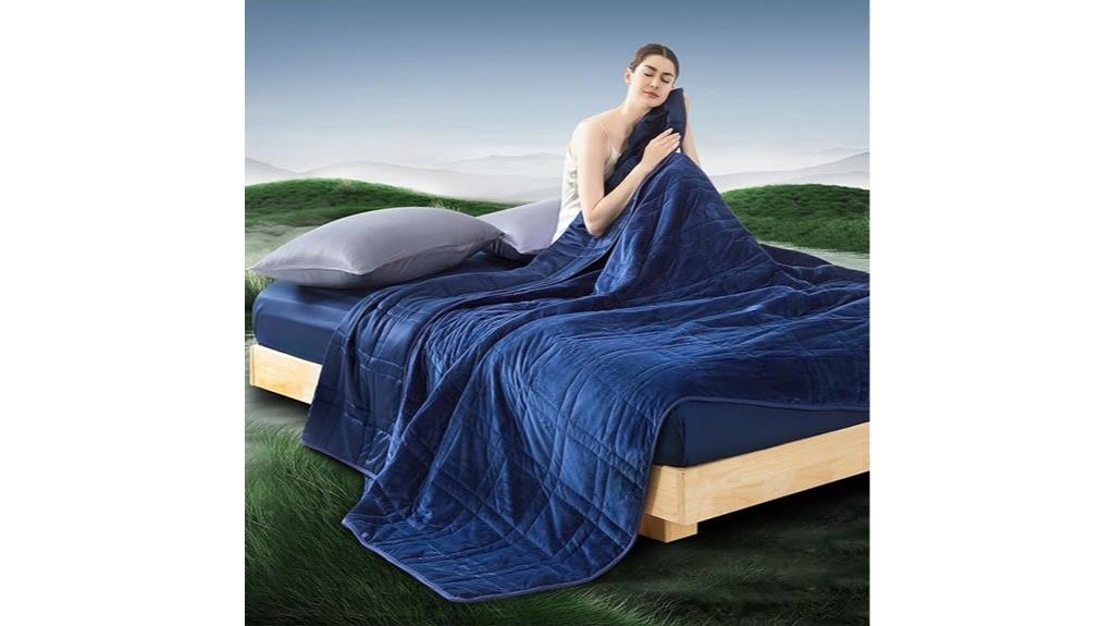 large navy reversible blanket