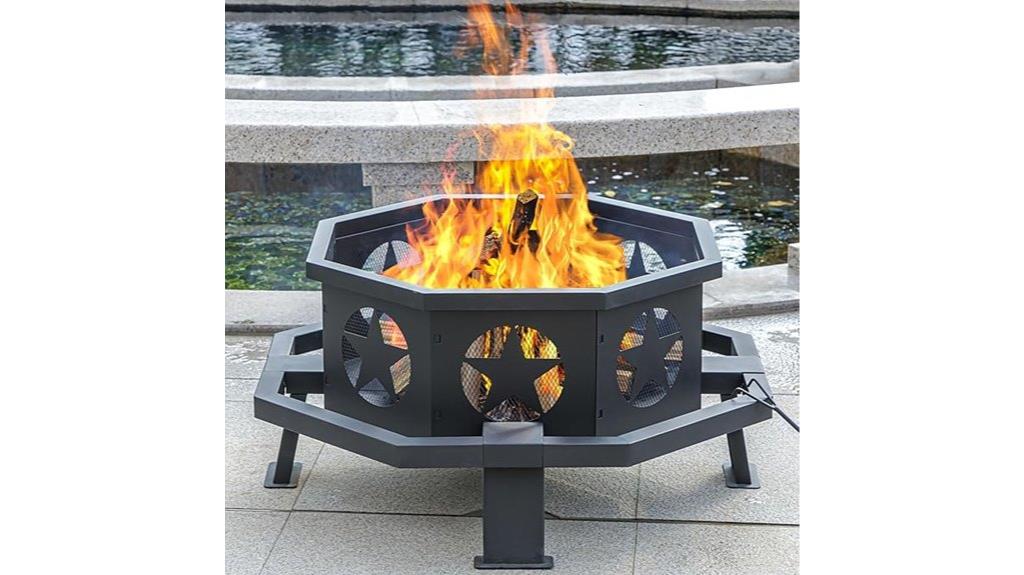 large outdoor wood firepit