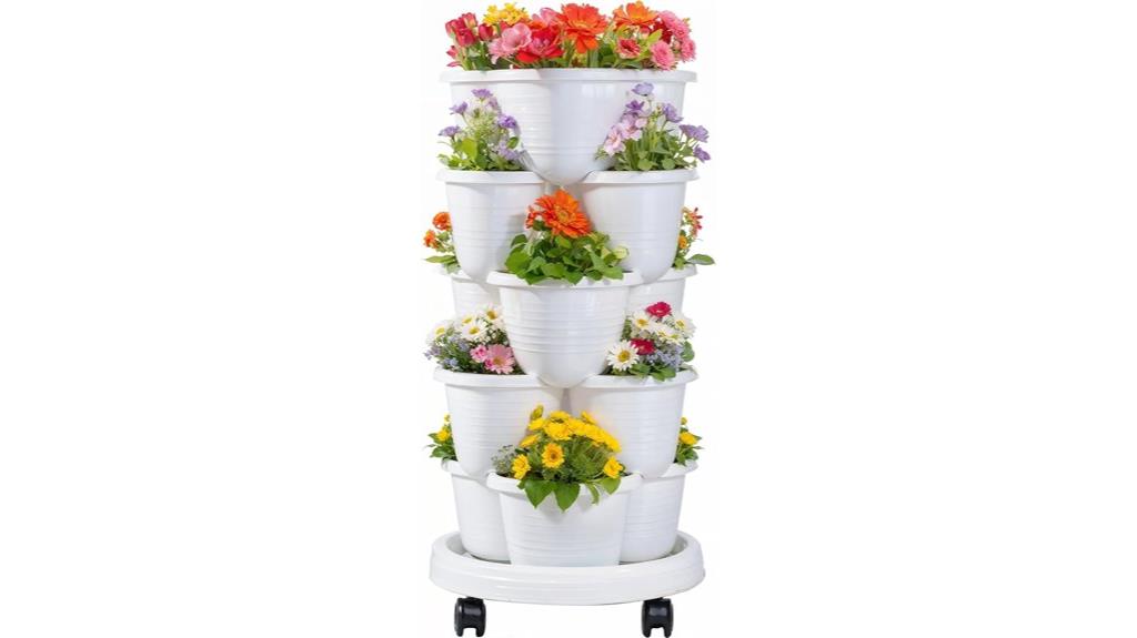 multi tiered mobile garden planter