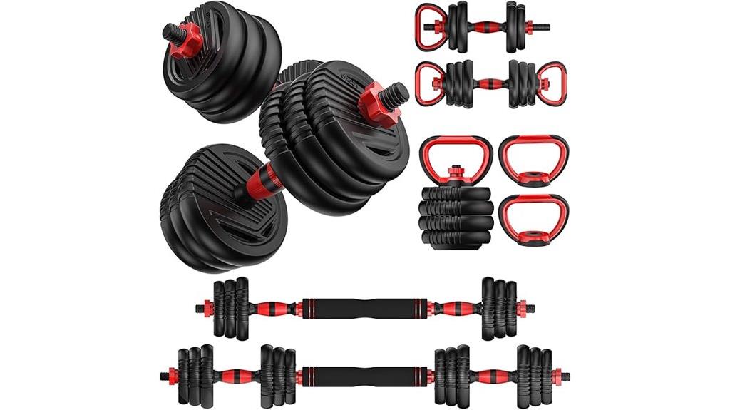 multiple weight adjustable dumbbells