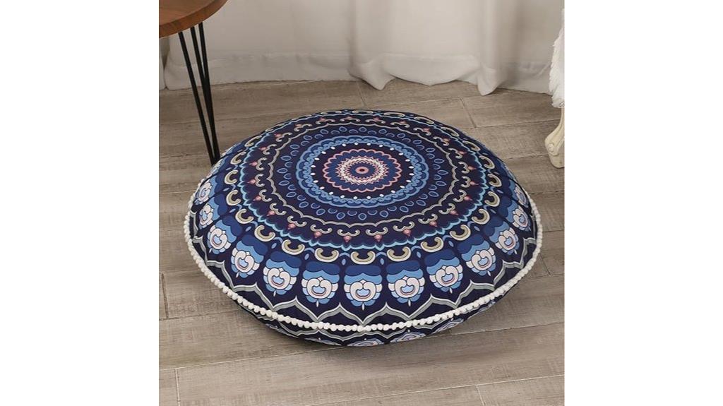 navy blue meditation cushion
