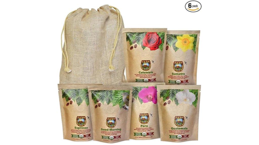 organic coffee beans sampler