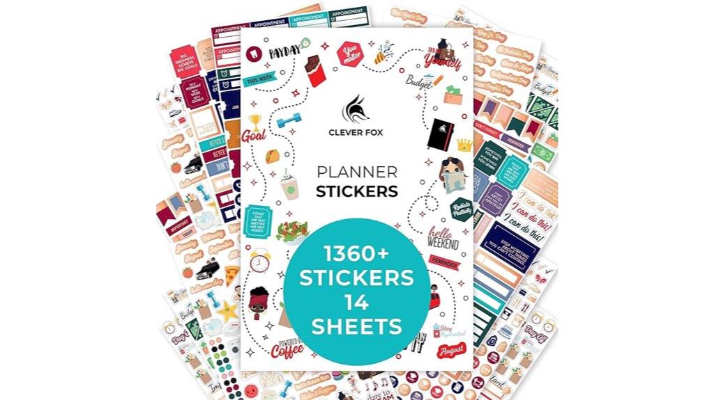 over 1360 planner stickers