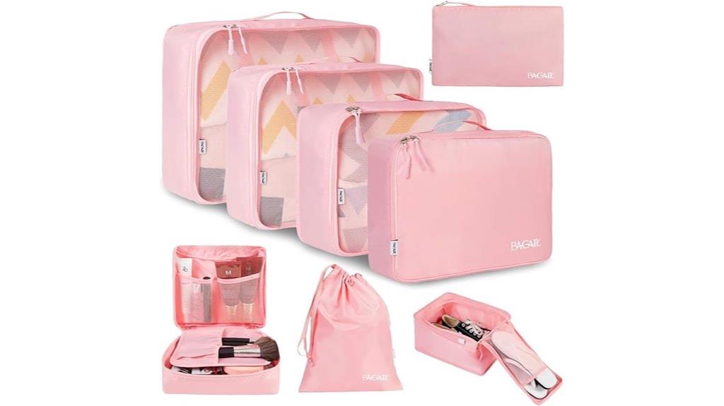 pink travel packing cubes