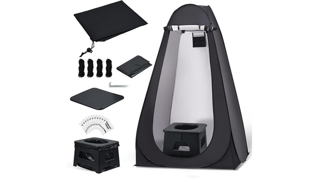 portable camping toilet set