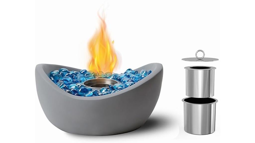 portable fire bowl with extinguisher