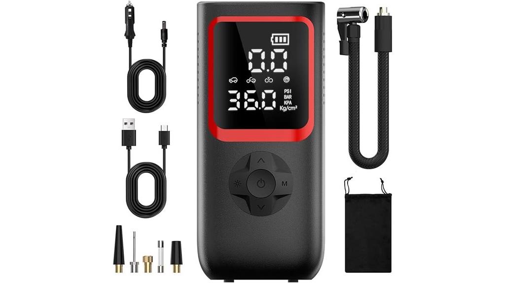 portable tire inflator with gauge