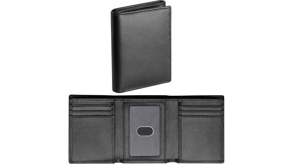 premium leather trifold wallet