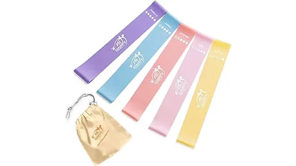 set of 5 exercise resistance bands