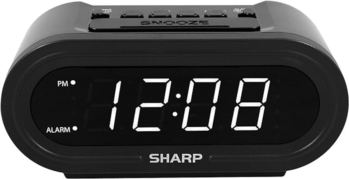 sharp alarm clock features